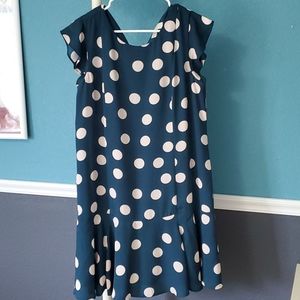 Teal polka dot dress